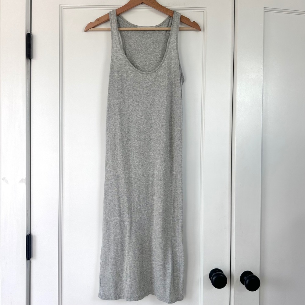Alternative Apparel Gray Cotton Modal Racerback‎ Midi Tank Dress Womens Small
